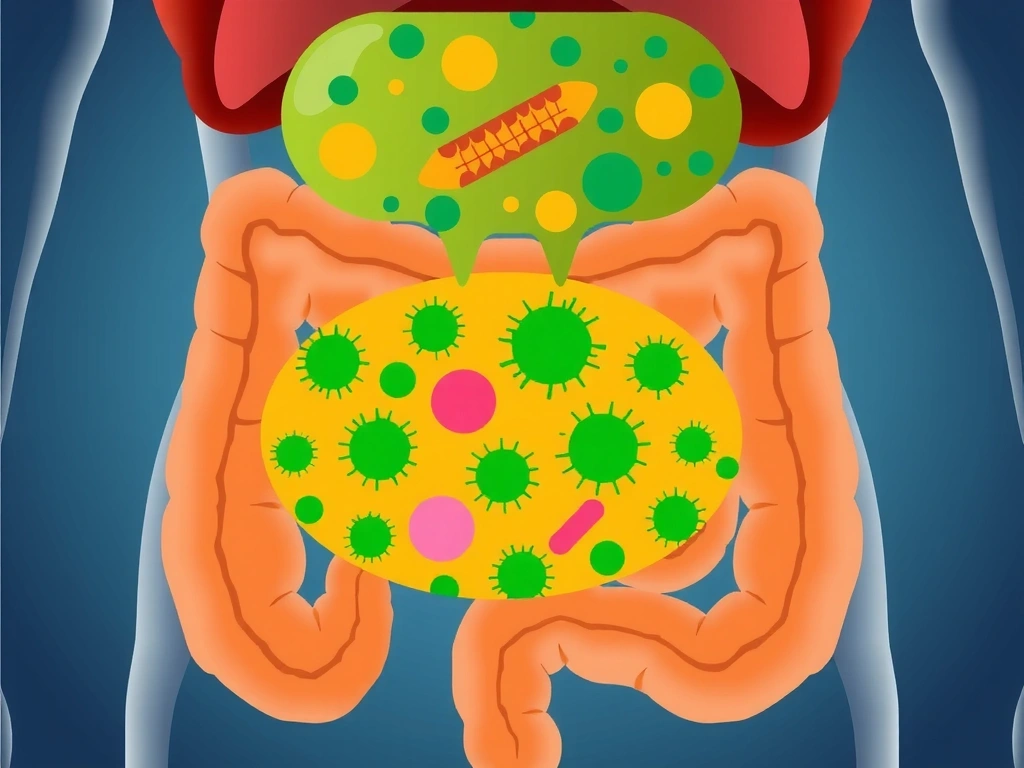 Ilustración de bacterias probióticas beneficiosas en el intestino