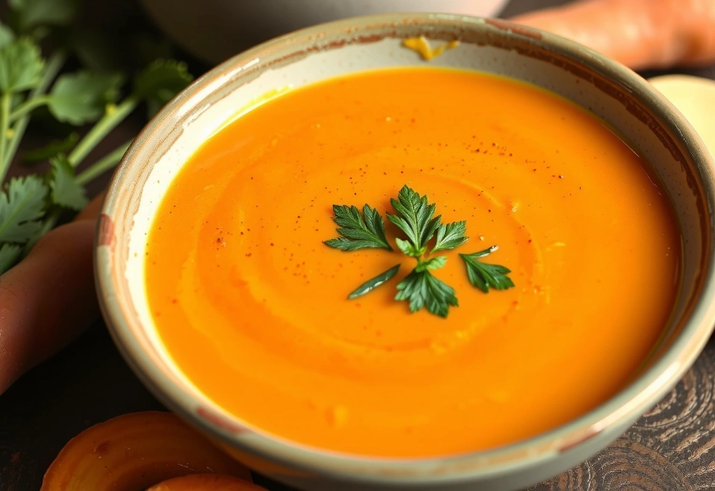 Sopa cremosa de zanahoria y jengibre